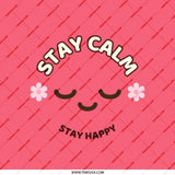 Stay Calm Stay Happy Pocket Mirror, Cute Compact Mirror, Smiley Face Gift, Self Care Gift, Pocket Makeup Mirror - Tawshia