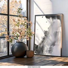 Abstract Wall Art, Black and White Painting, Modern Home Decor, Minimalist Art Print, Stylish Wall Decor - Tawshia