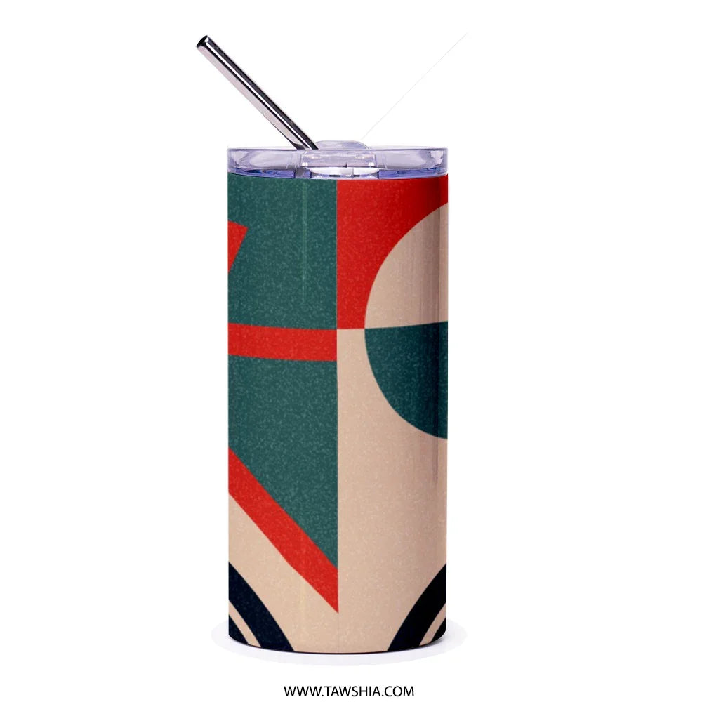 Geometric Patterned Tumbler with Straw product