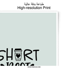 Short Best Friend Photographic Prints, Coffee Heart, Cute Gift, Wall Art, Home Decor, Friendship Love, Minimalist Art - Tawshia