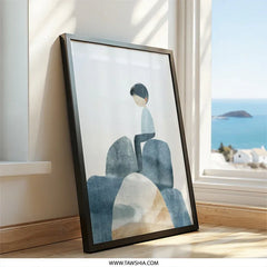 Boy on Rocks Wall Art, Kids Room Decor, Minimalist Illustration Print, Nursery Art, Childrens Wall Decor, Modern Art Print, Home Decor - Tawshia