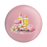 Spa Day Pinback Button, Skincare Soap, Lotion and Daisy Flower Button, Cute Button Pin, Trendy Buttons, Gift for Her, Pink Button Badge - Tawshia