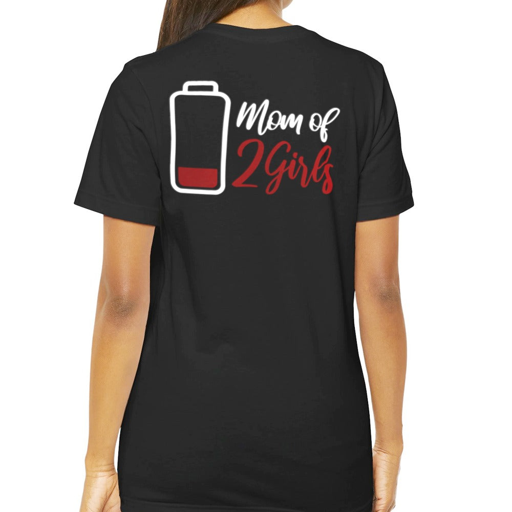 Mom of 2 Girls Low Battery Graphic T-Shirt product