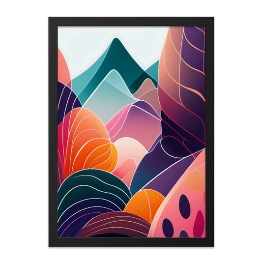 Abstract Landscape Wall Art, Colorful Mountain Print, Modern Home Decor, Vibrant Artwork, Unique Wall Decor, Nature Inspired - Tawshia