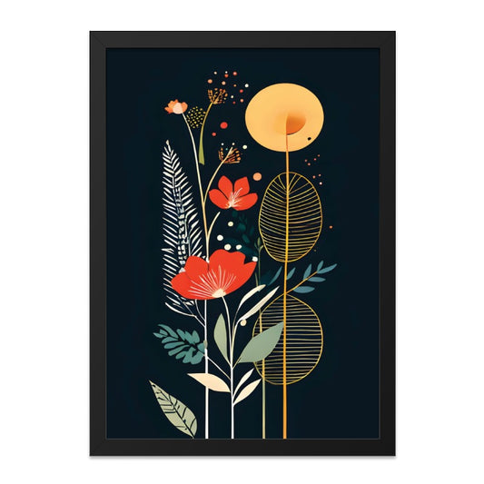 Floral Wall Art, Abstract Flowers Print, Modern Botanical Decor, Red Flower Painting, Minimalist Art, Living Room Wall Decor - Tawshia