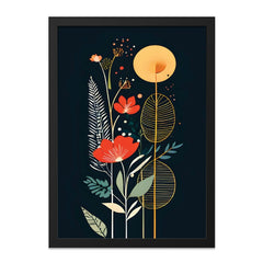 Floral Wall Art, Abstract Flowers Print, Modern Botanical Decor, Red Flower Painting, Minimalist Art, Living Room Wall Decor - Tawshia