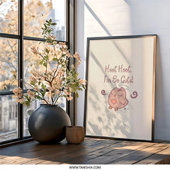 Cute Owl Wall Art, Kids Room Decor, Nursery Art, Hoot Hoot Im So Cute Art, Owl Print, Animal Wall Art, Framed Art, Childrens Art - Tawshia