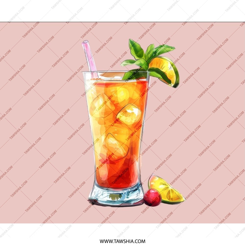 Tropical Drink Mouse Pad, Cocktail Art Mousepad, Beverage Lover Gift, Summer Vibes, Cool Desk Accessory, Unique Office Decor - Tawshia