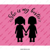Besties Mouse Pad, Friendship Gift, She is my Bestie Mousepad, Pink Cute Office Decor, Desk Accessories, Gift for Friend, Best Friend Gift - Tawshia