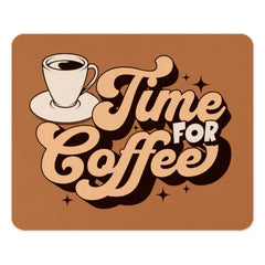 Time for Coffee Mouse Pad, Retro Aesthetic, Coffee Lover Gift, Desk Decor, Office Accessory, Computer Mousepad - Tawshia
