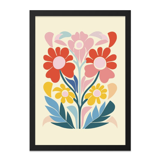 Floral Wall Art Print, Abstract Flower Art, Colorful Botanical Decor, Modern Wall Hanging, Home Decor Gift - Tawshia