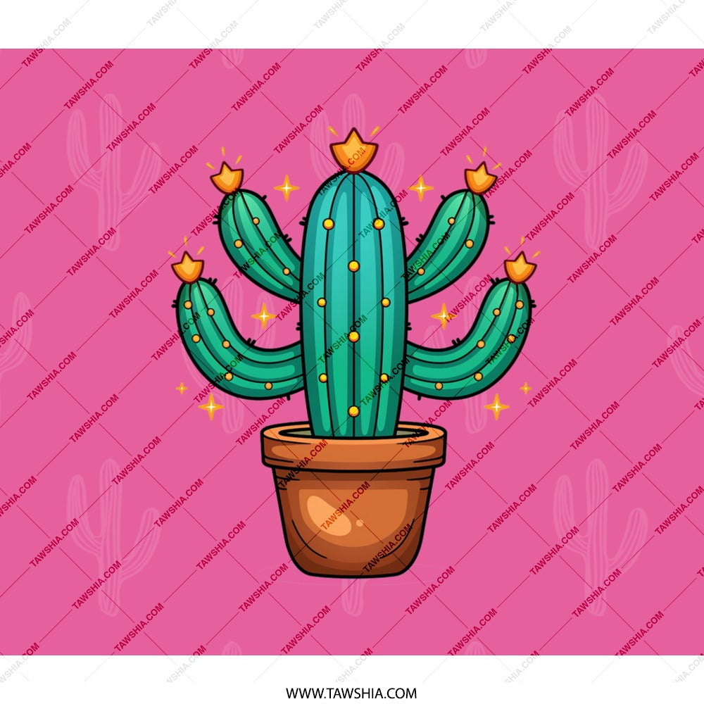 Cactus Plant BackPack, Potted Cactus Art, Cute Cartoon Cactus Back Pack, Desert Plant Gift, Trendy Design BackPack, Cactus Lover Gift - Tawshia