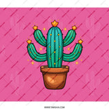Cactus Plant BackPack, Potted Cactus Art, Cute Cartoon Cactus Back Pack, Desert Plant Gift, Trendy Design BackPack, Cactus Lover Gift - Tawshia