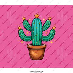 Cactus Plant BackPack, Potted Cactus Art, Cute Cartoon Cactus Back Pack, Desert Plant Gift, Trendy Design BackPack, Cactus Lover Gift - Tawshia