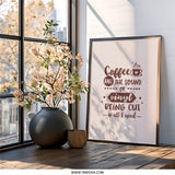 Coffee Vinyl Sound Wall Art, Music Lover Print, Coffee Lover Decor, Minimalist Design, Home Decor, Gift for Vinyl Collectors - Tawshia