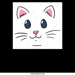 Cute Cartoon White Cat Face Illustration product type