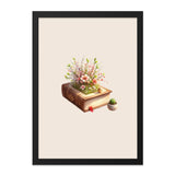 Book and Bloom Wall Art, Floral Book Print, Reading Nook Decor, Book Lover Gift, Literary Art, Botanical Wall Decor, Unique Gift Idea - Tawshia