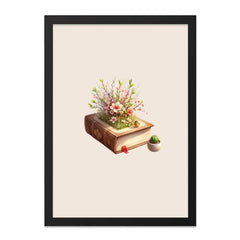 Book and Bloom Wall Art, Floral Book Print, Reading Nook Decor, Book Lover Gift, Literary Art, Botanical Wall Decor, Unique Gift Idea - Tawshia