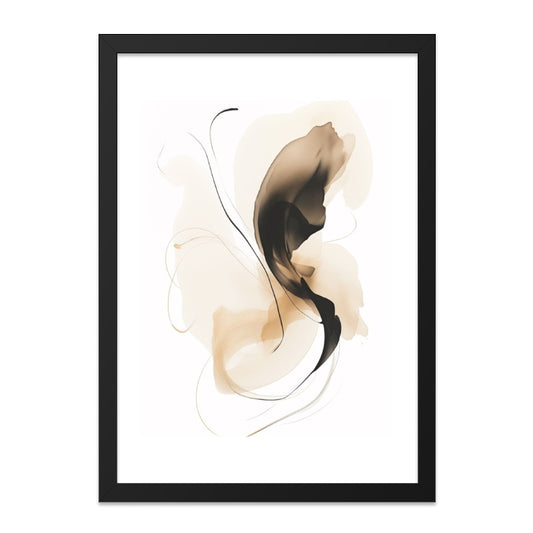 Abstract Wall Art Print, Neutral Tones Art, Modern Ink Painting, Fluid Art Decor, Minimalist Home Decor, Elegant Wall Hanging - Tawshia