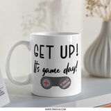 Gamer Mug, Get Up Its Game Day, Video Game Gift, Funny Gamer Mug, Gaming Addict Mug, Gift for Gamers, Gamepad Design Mug - Tawshia