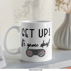 Gamer Mug, Get Up Its Game Day, Video Game Gift, Funny Gamer Mug, Gaming Addict Mug, Gift for Gamers, Gamepad Design Mug - Tawshia