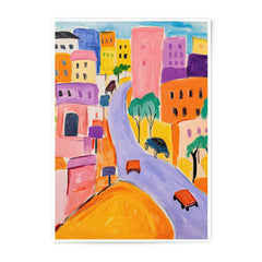 Colorful Cityscape Photographic Print, Abstract Buildings Art, Whimsical City Art Print, Modern Home Decor, Unique Wall Art - Tawshia