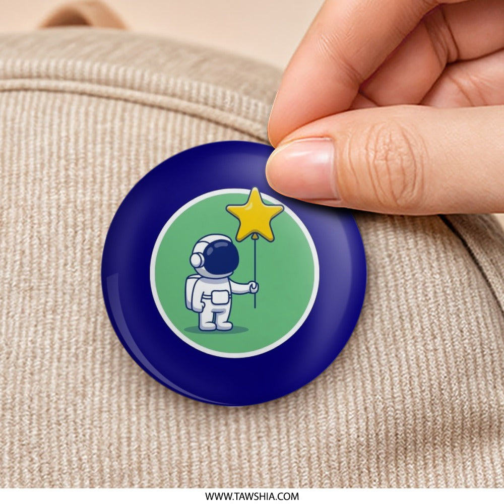 Astronaut Pinback Button, Starry Dreams Pin, Space Lover Gift, Cute Astronaut Button, Space Theme Party, Fun Button Pinback - Tawshia