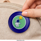 Astronaut Pinback Button, Starry Dreams Pin, Space Lover Gift, Cute Astronaut Button, Space Theme Party, Fun Button Pinback - Tawshia