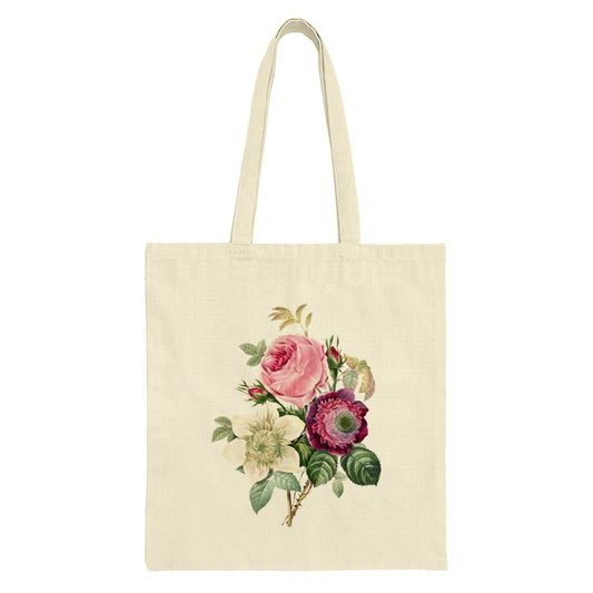 Floral Tote Bag, Botanical Art, Flower Bouquet, Rose Design, Nature Lover Gift, Elegant Shopping Bag, Stylish Everyday Bag, Unique Tote - Tawshia