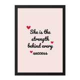 Strength Behind Success Wall Art, Inspirational Quote Print, Empowering Woman Gift, Motivational Home Decor, Modern Art Print - Tawshia
