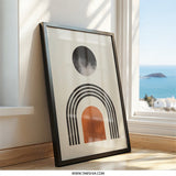 Abstract Wall Art, Geometric Print, Boho Decor, Modern Art Print, Minimalist Home Decor, Circle and Arch Artwork, Framed Wall Art - Tawshia