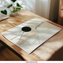 Abstract Photographic Print, Geometric Wall Art, Modern Home Decor, Black Circle Art, Minimalist Print, Neutral Tone Art, Line Art - Tawshia
