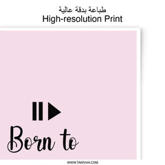 Born to Game Photographic Prints, Gamer Room Decor, Game Controller Print, Pink Nursery Wall Art, Gift for Gamers, Play Symbol - Tawshia