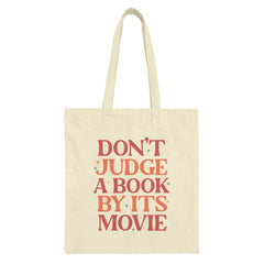 Book Lover Tote Bag, Library Gift, Don't Judge a Book By Its Movie, Reader Gift, Bookish Tote, Gift For Bookworm, Book Tote - Tawshia
