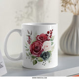 Floral Mug, Roses Mug, Watercolor Mug, Flower Mug, Gift Mug, Beautiful Mug, Botanical Mug, Coffee Lover Mug, Tea Mug, Unique Design Mug - Tawshia