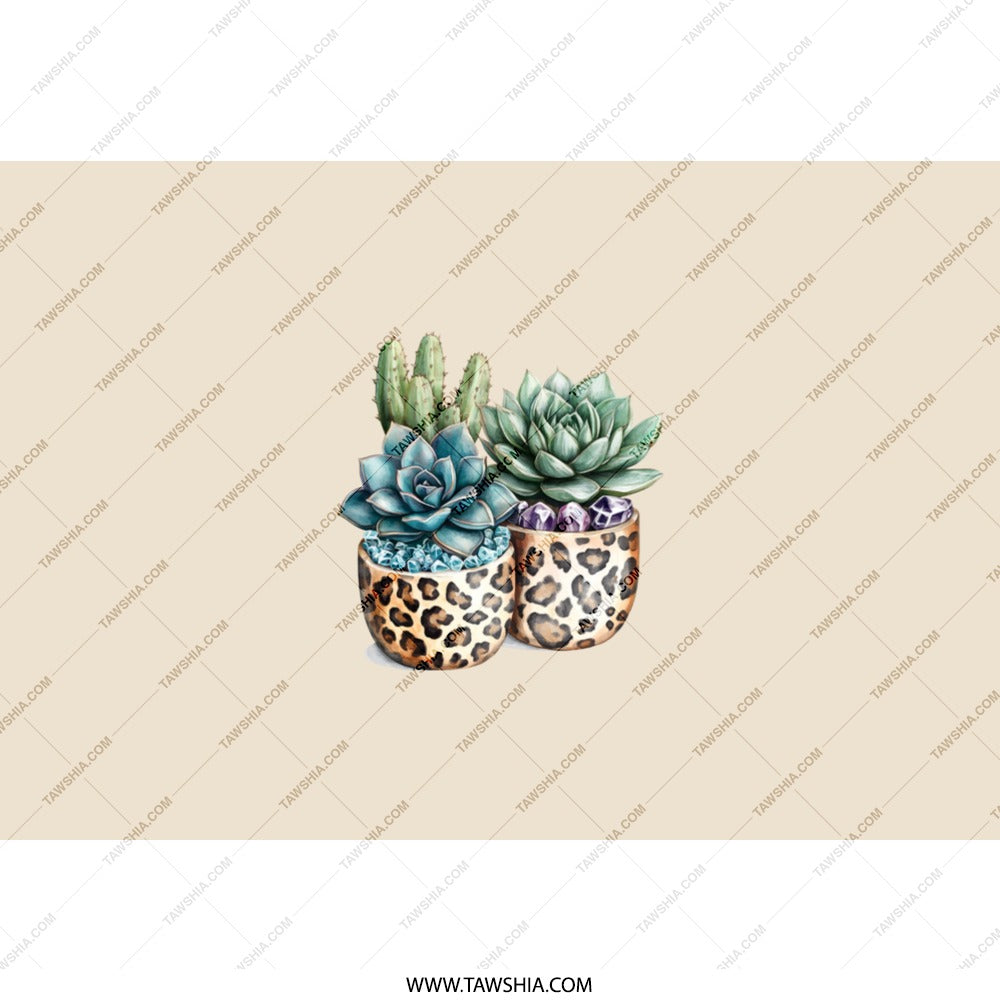 Succulent Tumbler, Cactus Plant Tumbler, Leopard Print Planter Tumbler, Trendy Drinkware, Gift Idea, Unique Tumblers, Plant Lover Gift - Tawshia
