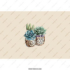 Succulent Tumbler, Cactus Plant Tumbler, Leopard Print Planter Tumbler, Trendy Drinkware, Gift Idea, Unique Tumblers, Plant Lover Gift - Tawshia