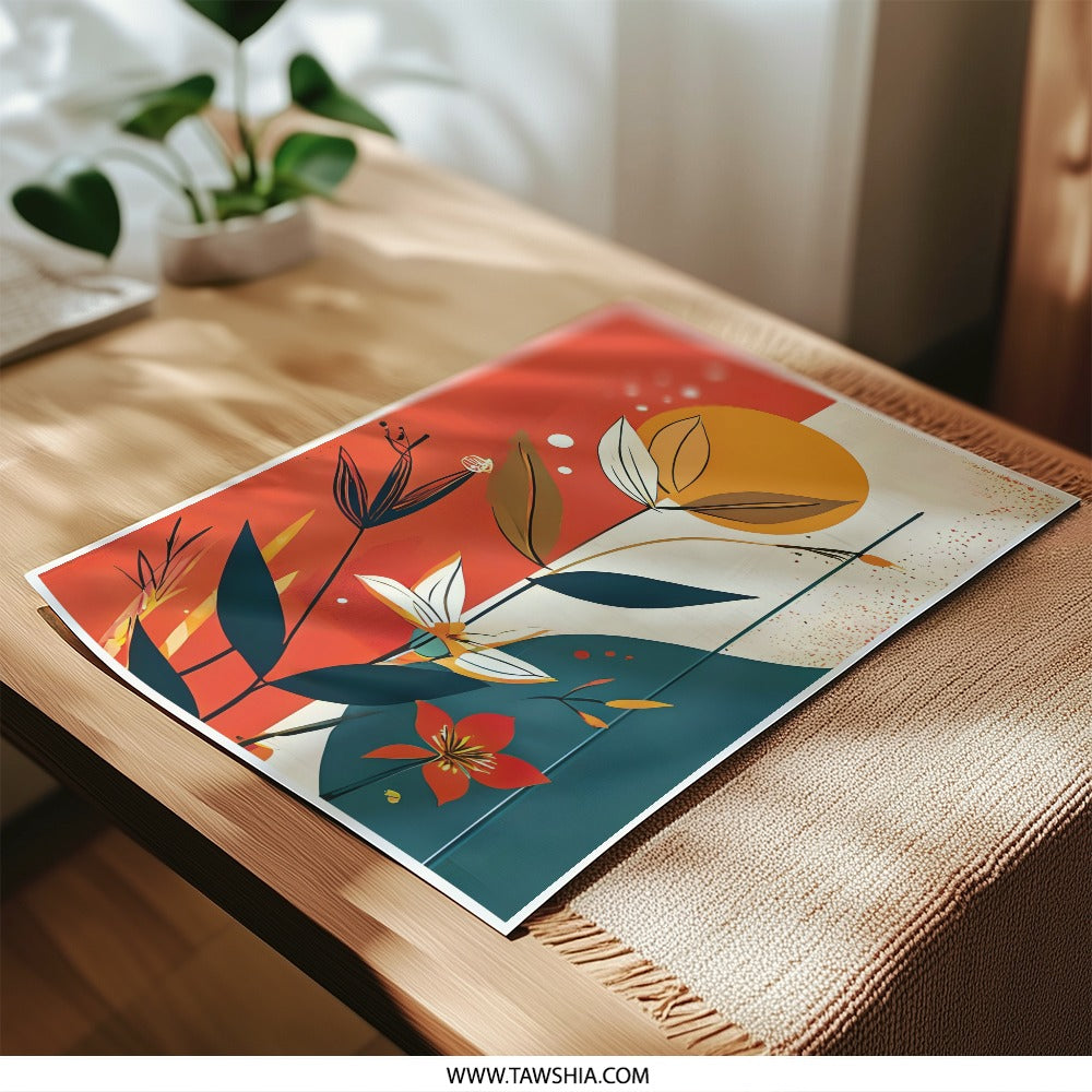Abstract Floral Photographic Print, Modern Botanical Wall Art, Flower Illustration, Home Decor, Living Room Art, Unique Gift - Tawshia
