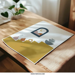 Minimalist Stairway Photographic Print, Boho Wall Art, Vases and Moon, Modern Art Print, Abstract Decor, Home Decor, Art for Living Room - Tawshia