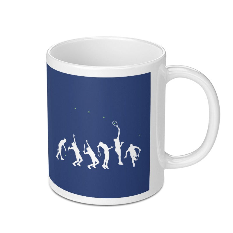 Tennis Evolution Design on White Ceramic Mug product