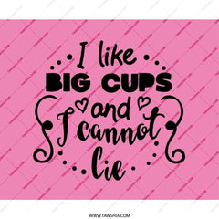 Big Cups Mouse Pad, Funny Quote Mousepad, Gift Idea, Office Decor, Desk Accessory, I Like Big Cups and I Cannot Lie, Pink Mouse Pad - Tawshia