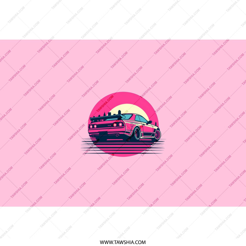 Retro Car Tumbler, JDM Tumbler, 80s Car Gift, Pink Tumbler, Vaporwave Tumbler, Aesthetic Tumbler, Car Lover Gift, Gift for Him - Tawshia