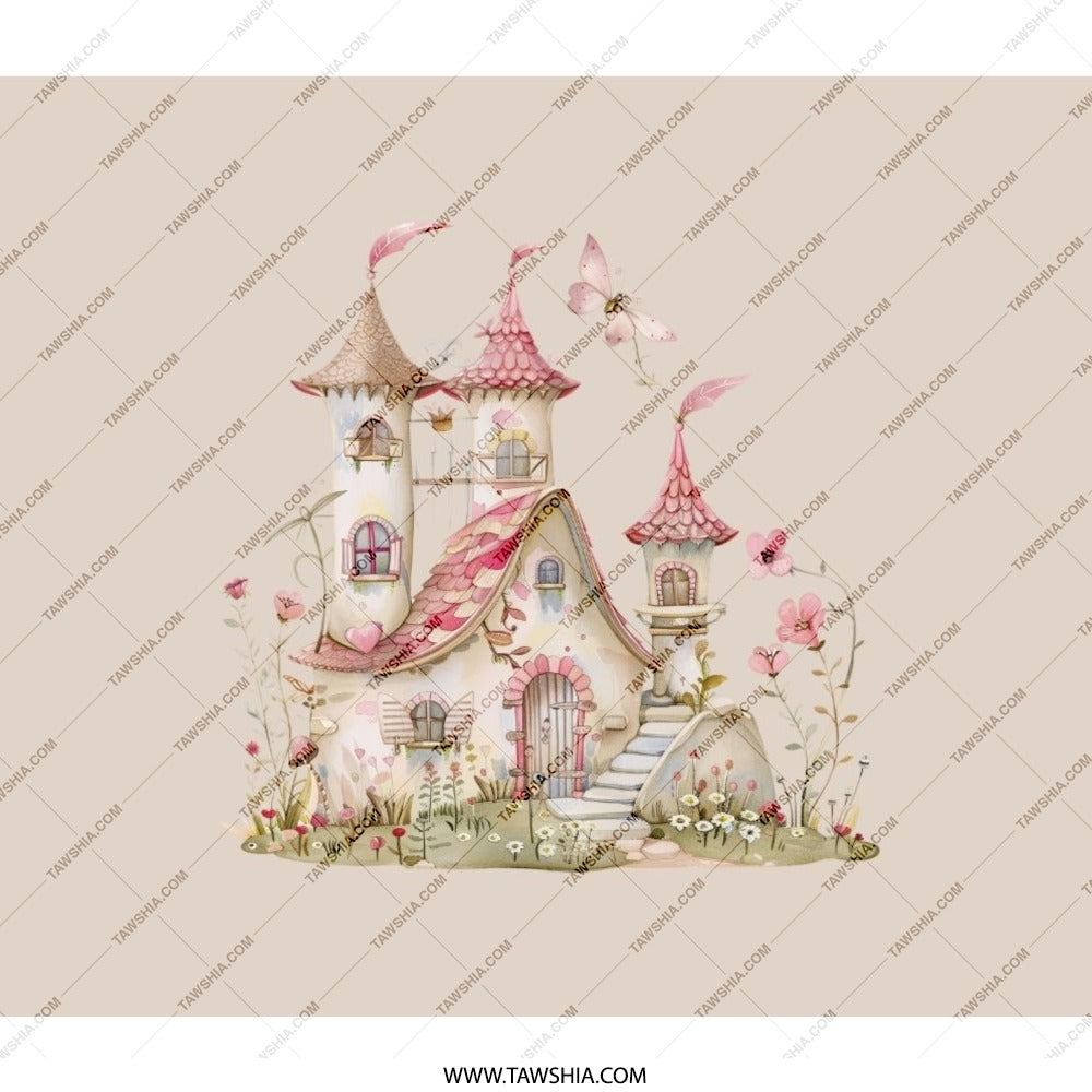 Fairy Tale Castle Backpack, Watercolor Castle Art, Whimsical Backpack, Fantasy Castle Gift, Princess Castle Backpack, School Backpack - Tawshia