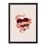 You Plus Me Wall Art, Heart Wall Decor, Valentines Day Gift, Couple Art Print, Love Wall Art, Anniversary Gift, Romantic Home Decor - Tawshia