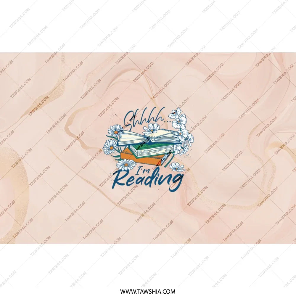 Shhh I'm Reading Floral Illustration product