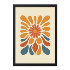 Retro Floral Wall Art, Mid Century Modern Print, 70s Flower Power Decor, Abstract Botanical Artwork, Bohemian Home Gallery Wall, Trendy Wall - Tawshia