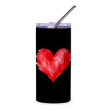 Watercolor Heart Tumbler, Love Tumbler, Valentines Day Gift, Gift For Her, Heart Design, Custom Tumbler, Stainless Steel Tumbler - Tawshia