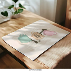 Coffee Time Photographic Print, Cafe Art Print, Kitchen Decor, Coffee Lover Gift, Cute Cup Art, Minimalist Wall Art, Home Decor - Tawshia