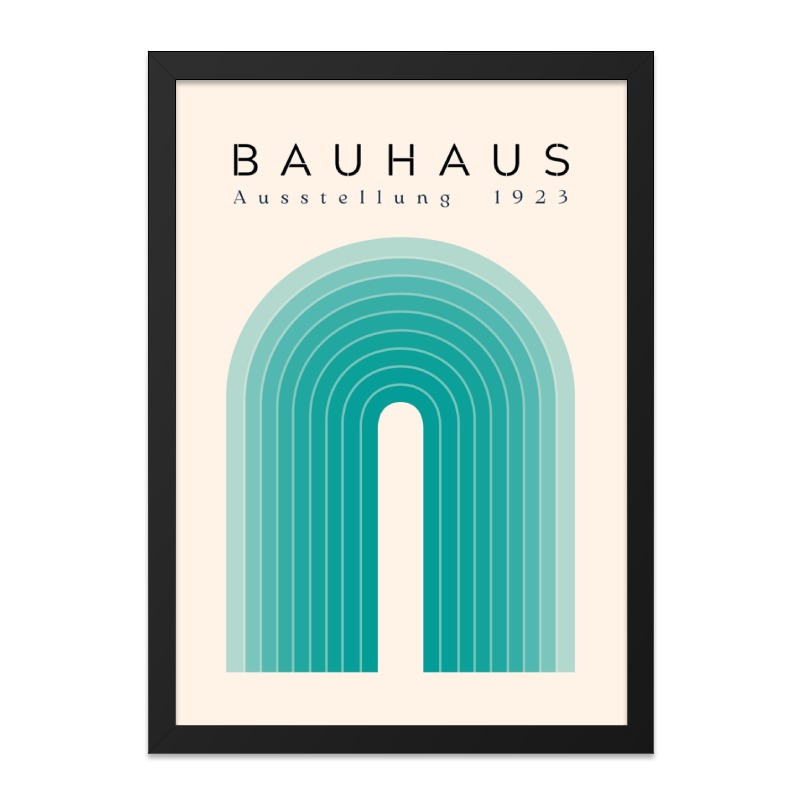 Bauhaus Wall Art, Ausstellung 1923 Print, Modern Art Poster, Teal Geometric Art, Minimalist Wall Decor, Home Decor - Tawshia