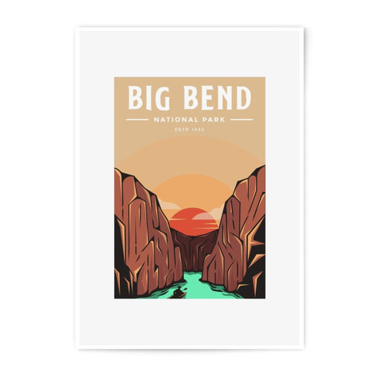 Big Bend National Park Photographic Print, Texas Landscape Art, Retro Travel Poster, Nature Photography, Wall Decor, Home Decor - Tawshia